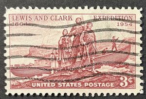 US #1063 Used F/VF 3c Lewis and Clark Expedition 1954 [B33.6.1]