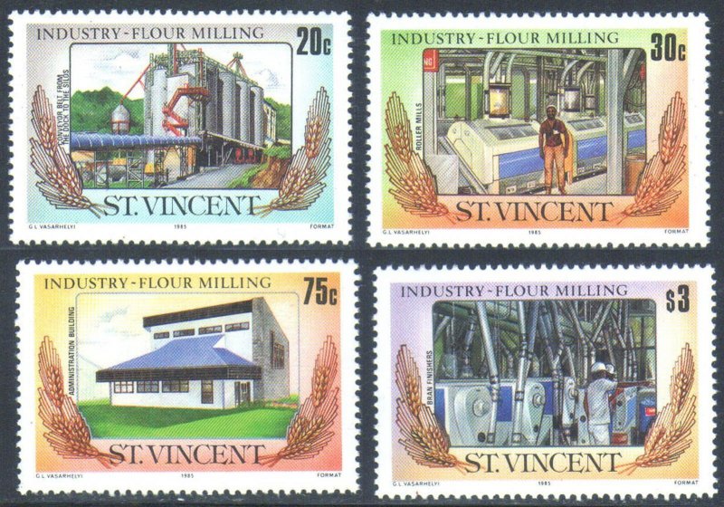 ST. VINCENT - 1985 FLOUR MILLING INDUSTRY - 4V - MINT NH