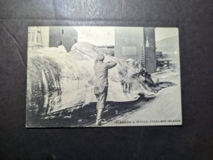 1915 British Falkland Islands Whaling Ship PPC Postcard to Shanghai China