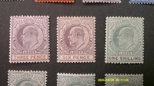 Lagos 1904 Scott# 40-49 Complete Mint Hinged/Light Hinge VF-XF (C) set of 10