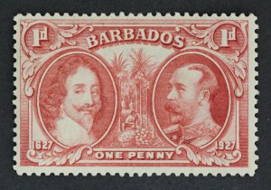 Barbados Scott # 180   1p Tercentenary - Charles and George V  1927-02-17