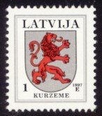 Latvia Sc# 363b MNH Coat of Arms - Kurzeme (1997)