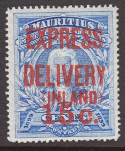 Mauritius EVII 1903 Express Delivery Stamp SG E2 Red on Ultramarine Mint CV £65