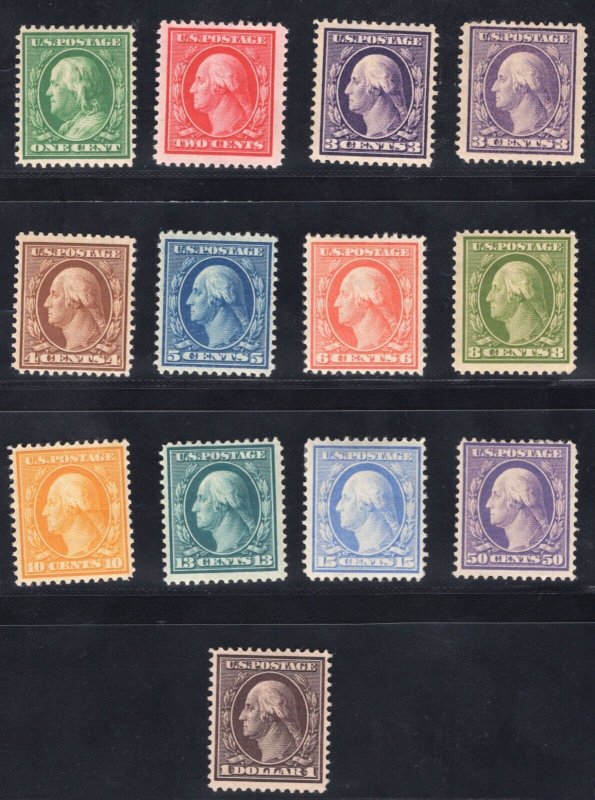 MOMEN: US STAMPS #331-342 COMPLETE SET MINT OG H LOT #78355