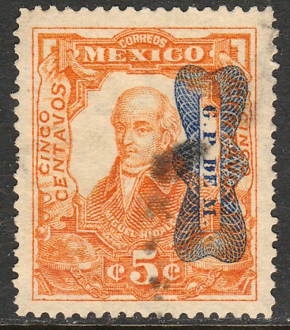 MEXICO 521Var 5c CORBATA REVOLUTIONARY OVERPRINT USED F-VF. (29)