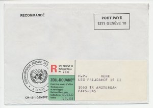 Registered Post Paid cover United Nations Custom label 