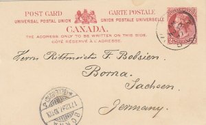 Canada - Nov 29, 1894 Vancouver, BC Card to Germany