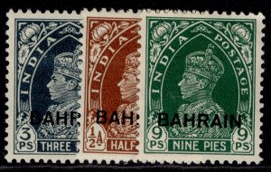 BAHRAIN GVI SG20-22, 1938 PART SET, M MINT. Cat £53.