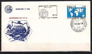 Brazil, Scott cat. 1361. U.P.U. Centenary issue. First day cover.