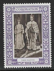 Their Majesties, Great Britain, King George VI , 1937 Coronation, Poster Stamp