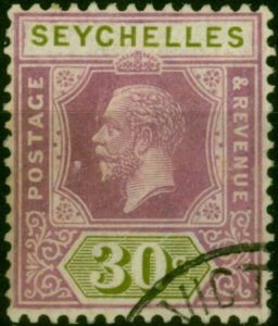 Seychelles 1921 30c Dull Purple & Orange SG115 V.F.U