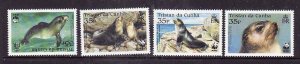 Tristan da Cunha-Sc#747-50-Unused NH set-WWF-Marine Life-Seals-2004-