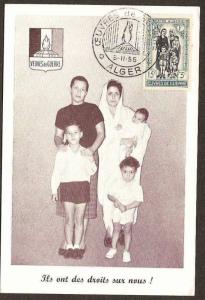 Algeria 1955 Family Women & Children Max- Card # 6458