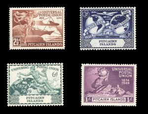 Pitcairn Islands #13-16 Cat$18.50, 1949 UPU, set of four, never hinged