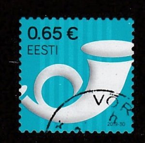 Estonia # 833a, Post horn, Dated 2019,Used, 1/2 Cat.