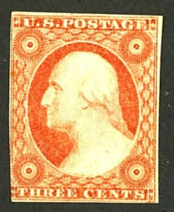 U.S. #11 MINT OG HR THIN