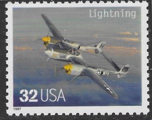 US #3142n MNH.  Aircraft.  Lightning.