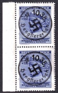 BOHEMIA & MORAVIA B17 PAIR BENGSTERERBE OVERPRINTS OG NH U/M VF SOUND