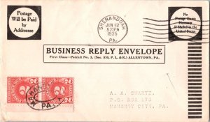 United States Pennsylvania Shenandoah 1935 machine  Business Reply Envelope  ...