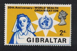 Gibraltar 20th Anniversary of World Health Organization 2d 1968 MNH SC#213