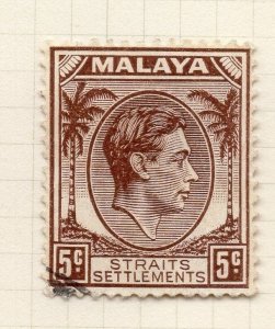 Malaya Straights Settlements 1937 Early Issue Fine Used 5c. 280849