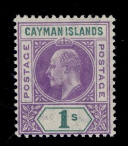 CAYMAN ISLANDS EDVII SG15, 1s violet and green, LH MINT. Cat £60.