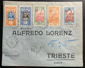 1924 Taiohar Tahiti Registered Cover to Trieste Italy Sc#60