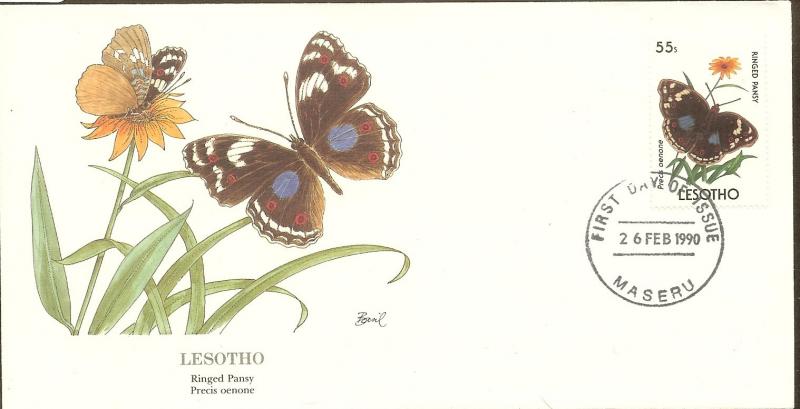 Lesotho FDC SC# 767 Ringed Pansy Butterfly L56