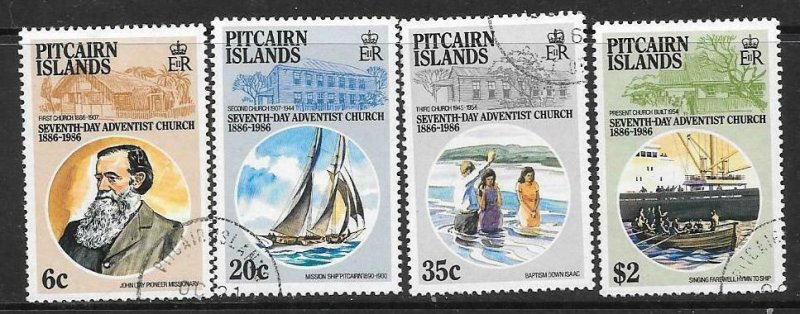 PITCAIRN ISLANDS SG292/5 1986 ADVENTIST CHURCH  FIND USED 