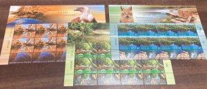 KAPPYSTAMPS ISRAEL 2015 RIVERS OF ISRAEL SET OF 3 SHEETLETS OF 8 MINT NH  Z18