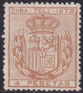 Cuba 1878 telégrafo Ed 45 telegraph MNG(*)