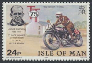 Isle of Man GB  SC# 216  SG 220 Motorcycle Racing MNH  see details & scan