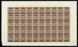 w34 Wurttemberg Scott #O131 35pf brown Mint OG NH full pane of 50 Scarce