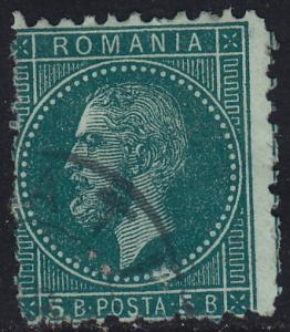 Romania - 1879 - Scott #68 - used - Prince Carol