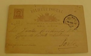 PORTUGAL  AMB MINHO POSTAL CARD 1883 B/S PORTO