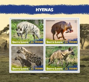 Sierra Leone - 2020 Hyenas, Aardwolf - 4 Stamp Sheet - SRL200626a