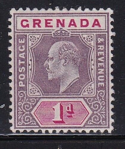 Album Treasures Grenada Scott # 49 1p Edward VII Mint Fresh Lightweight with Hinge-