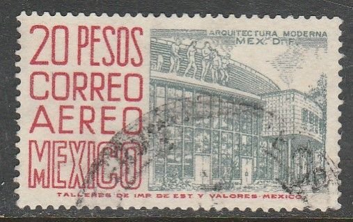 MEXICO C298, $20Pesos 1950 Definitive 3rd Printing wmk 350. USED. F-VF, (1442)