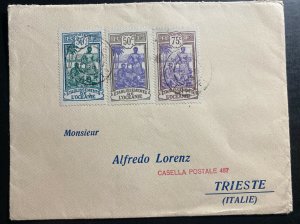 1928 Papeete Tahiti Registered Cover to Trieste Italy Sc# 47