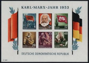 Germany GDR 144a,146a perf + imperf MNH Karl Marx, Friedrich Engels, Medallion