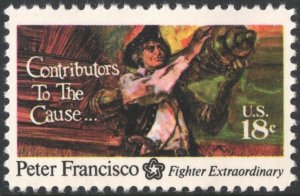SC#1562 18¢ Contributors to the Cause: Peter Francisco (1975) MNH