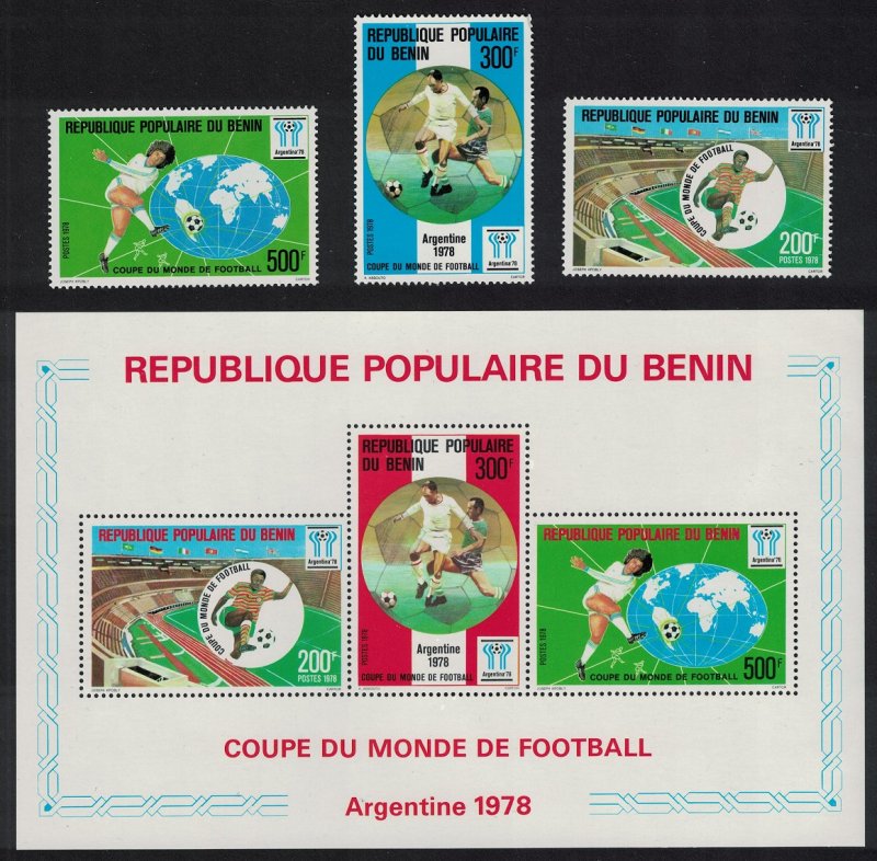 Benin World Cup Football Championship Argentina 3v+MS 1978 MNH SG#695-MS698