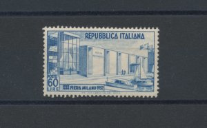 1952 Italy - Republic, 30. Fiera di Milano, 1 value, no. 685, MNH**