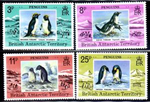 British Antarctic Terr.  72-75  NH, penguins  CV$23.50