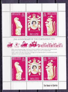 Belize  397 MNH 1978 QEII Coronation Sov. Sheet