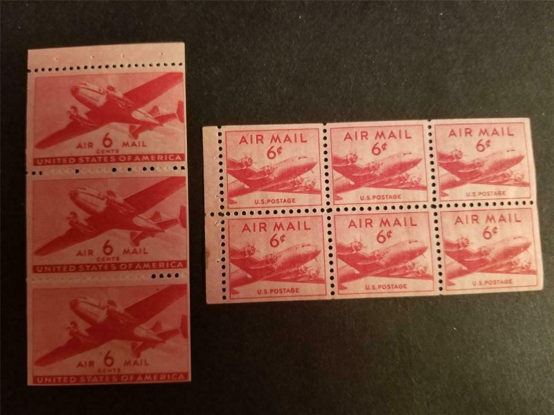 C25a C39a Airmail Booklet Pane Lot MNH OG F284