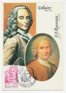Maximum card France 1978 Voltaire - Rousseau