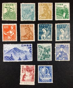 MOMEN: JAPAN SC #425-436 1948-49 COMPLETE SET MINT OG NH LOT #68208