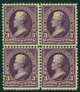 USA : 1895. Scott #268 PO Fresh Mint OG. Blk of 4. 3 are NH. PSAG Cert. Cat $382