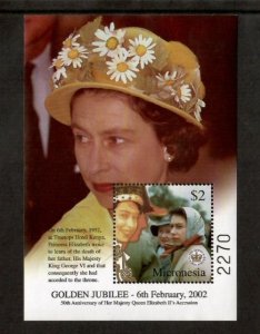 Micronesia 2002 - Queen Elizabeth Jubilee - Souvenir Stamp Sheet Scott 484 - MNH